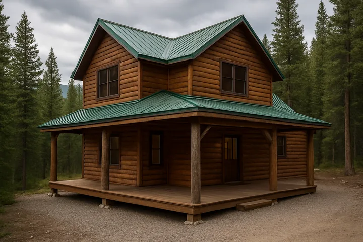 Illustrative Blue River unincorporated mountain cabin south of Breckenridge